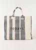 10DAYS Shopper van canvas met streepprint online kopen