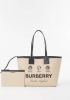 Burberry Label Medium schoudertas met kalfsleren details online kopen