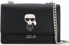 Karl Lagerfeld K/Ikonik Metal Lock Shoulder BAG , Zwart, Dames online kopen