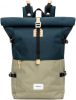 Sandqvist Bernt Backpack multi beige / blue with natural leather online kopen