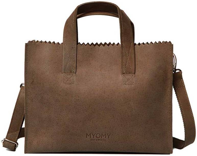 MYOMY Schoudertas My Paper Bag Handbag Crossbody Bruin Tassenshoponline.be