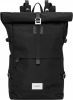 Sandqvist Bernt Backpack black with black leather backpack online kopen
